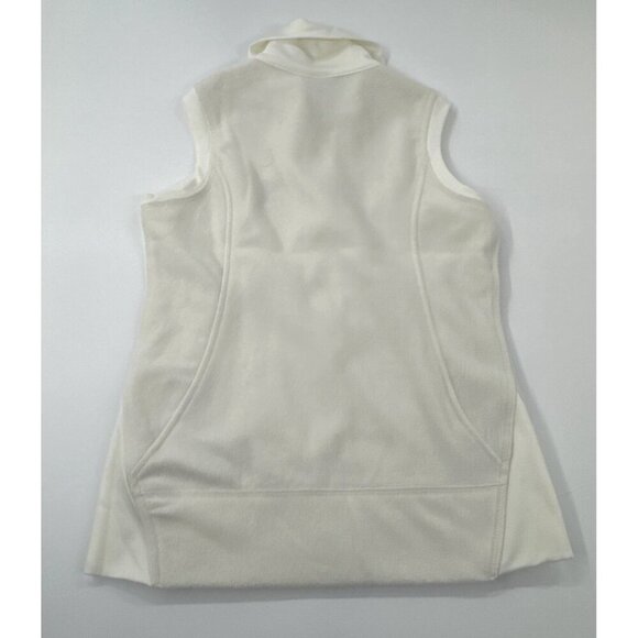 Columbia Fleece Vest Womens Medium Ivory Full Zip Give and Go Layer FCA Logo NEW - Picture 2 of 13